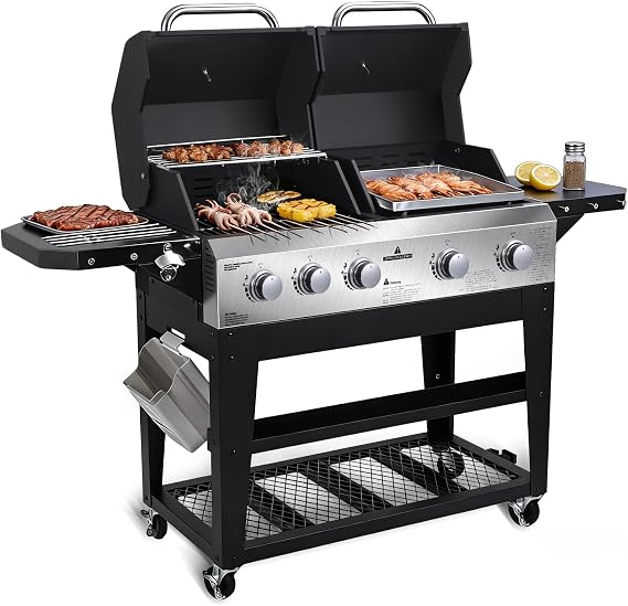 Redlife 3-Burner Propane Gas Grill & Griddle Combo, 54,000 BTU