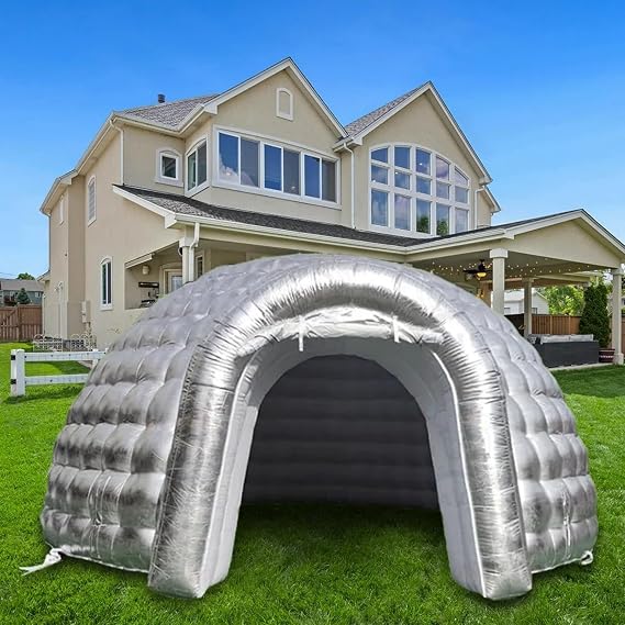 Inflatable Igloo Dome Tent Outdoor Portable Dome Tent Built-in RGB Light