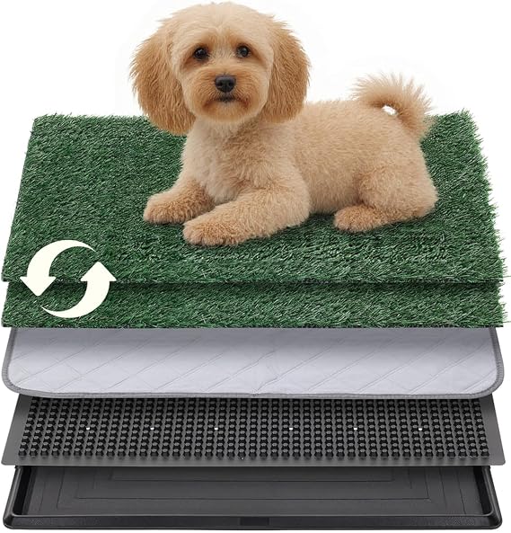 Petcozife Dog Grass Pee Pad with Tray, 41x51cm Puppy Potty Training Toilet