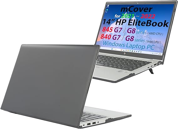 mCover Case ONLY Compatible for 2020~2022 14" HP EliteBook 840 G7 / G8 (Intel CPU) | EliteBook 845 G7 / G8 (AMD CPU) Series Windows Laptop (NOT Fitting Any Other HP Models) - Black