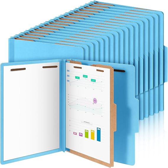 Skyygemm 48 Pcs Classification Folder Letter Size, 1 Divider, Blue