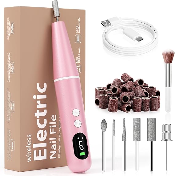 Nail Drill, Electric Nail File, Electric Nail Drill, Nail Files, Nail Files (Pink)