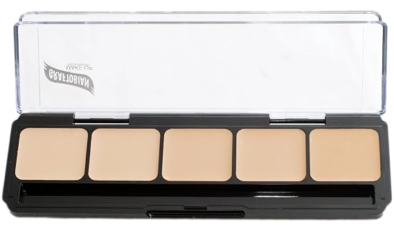 Graftobian Professional Makeup - Neutral #2 Cream Foundation Palette, Contour Palette and Color Corrector for Full Coverage Foundation - 5 Well Concealer for Light to Medium Skin
