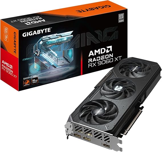 GIGABYTE Radeon RX 9060 XT Gaming 16G Graphics Card, PCIe 5.0, 16GB GDDR6, GV-R9060XTGAMING-16GD Video Card