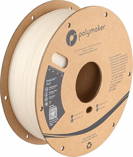 Polymaker PLA Filament 1.75mm Natural 1KG Spool, Neatly Wound | Dimensional Accuracy +/- 0.03mm, Tangle-Free, Clean Layer Finish, 3D Printer Filament Fit Most FDM 3D Printers