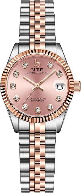 BUREI Women's Watch Analog Quartz Movement,Stainless Steel Bracelet Fashion Ladies Watch, Gifts for Women