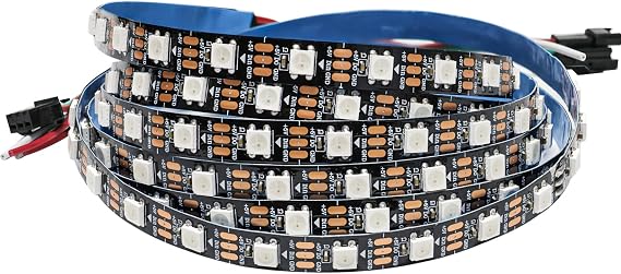 WS2812B LED Strip, 2 m 5V RGB LED Pixel Strip 5050 120 LEDs IP30 Black PCB Flexible Full Color Addressable Individually Smart for Advertising Decoration DIY Projects [Energy Class F]