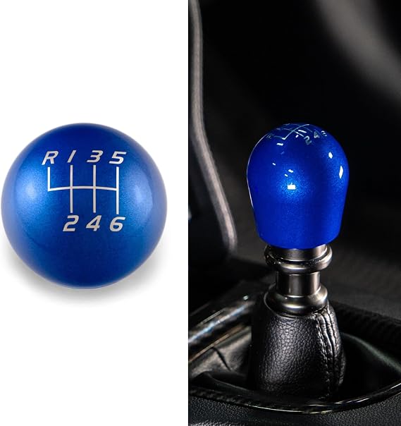 Billetworkz Weighted Shift Knob Compatible with 6 Speed Ford Mustang GT 2015-25, Candy Blue