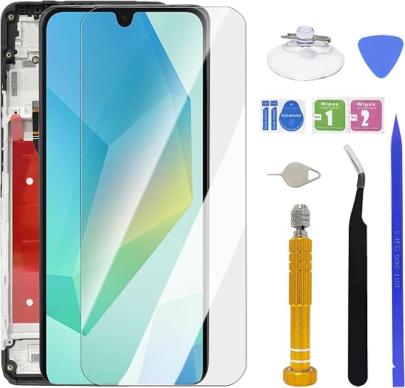 LCD Screen Replacement with Frame for Motorola Moto G 5G 2024, XT2417 XT2417-1 XT2417-6, Display Touch Screen Assembly