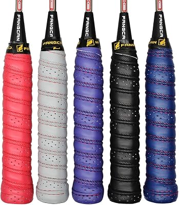 Anti Slip Sweatband Super Absorbent Tennis Squash Badminton Racquet Replacement Grip Assorted Colors Pack of 5