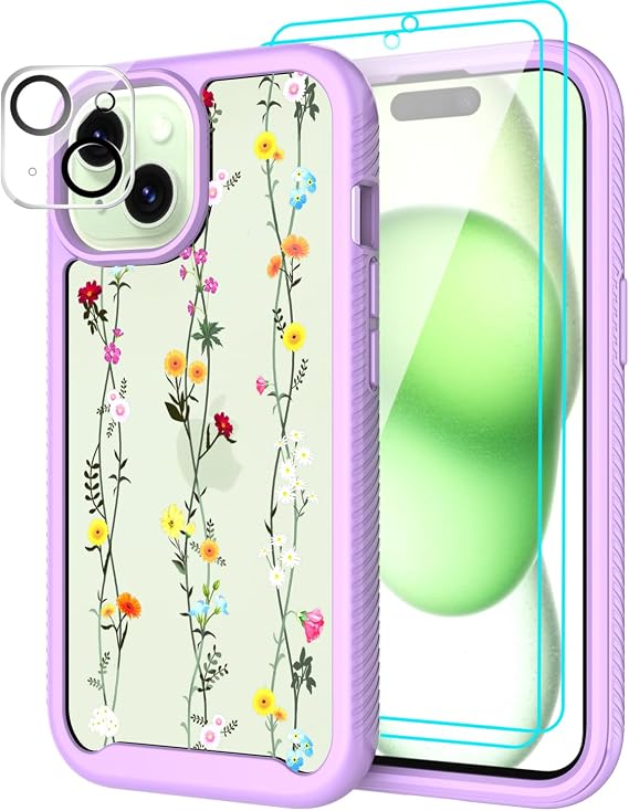 Design for Apple iPhone 15 Plus Case with [2 Pack] Screen Protector