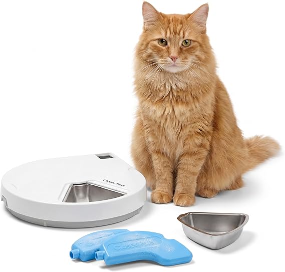 Closer Pets 5-Meal Automatic Pet Feeder, 330g per Bowl, White