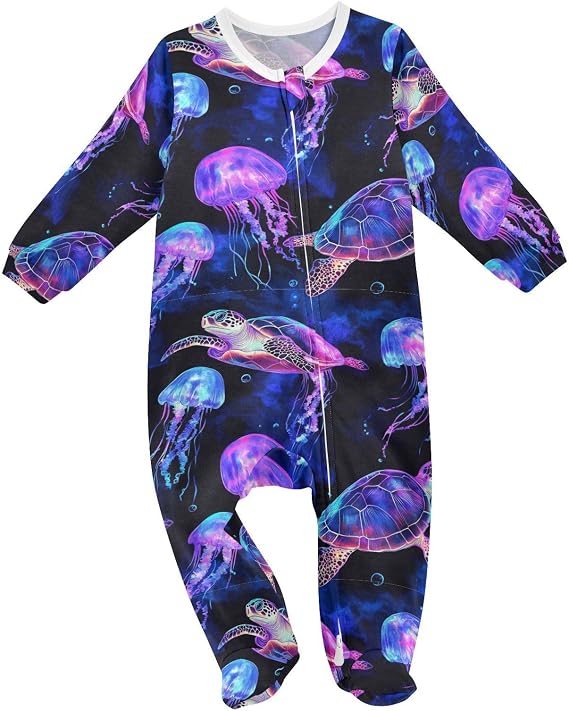 Dussdil Baby One-Piece Footies Newborn Rompers Pajamas Cotton Footed Pjs for Sleep Play Boys Girls