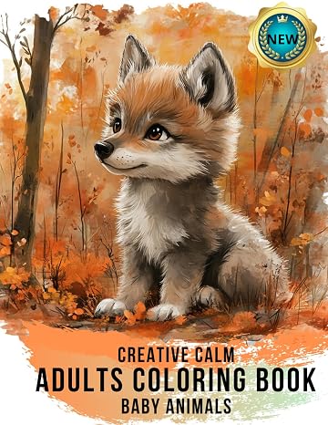 Adults Coloring Book Baby Animals Creative Calm: Relax and Unwind: Animal Art for Grown-Up Creativity