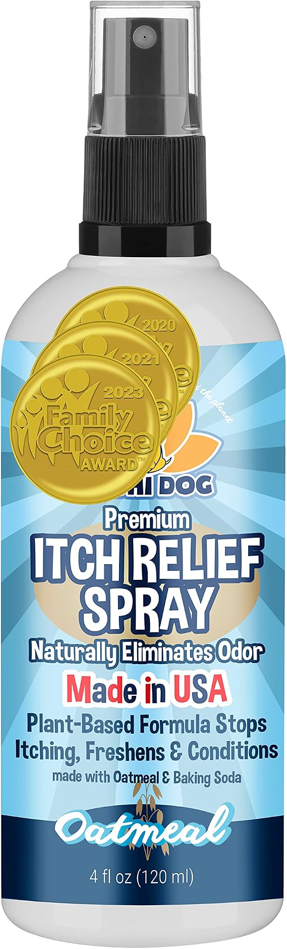Bodhi Dog Itch Relief Spray - Natural Relief for Dry, Itchy, Allergic, or Bug-Bitten Skin - Safe for Dogs & Cats - Soothing Oatmeal Formula - Made in USA (Oatmeal, 4 Fl Oz)
