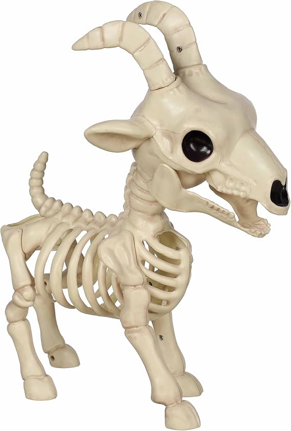 Crazy Bonez Skeleton Pygmy Goat Halloween Animal Decoration, 11.5"