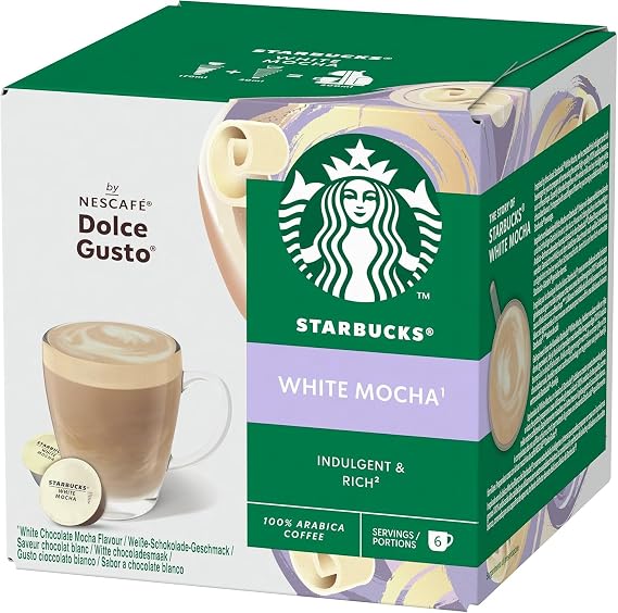 NESCAFE Dolce Gusto Starbucks White Mocha Coffee Pods x12 (Pack of 1)