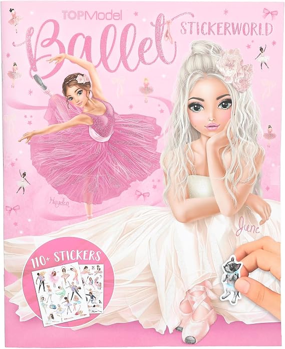 Depesche 13610 TOPModel Stickerworld Ballet Sticker Book with 20 Background Pages for Gluing, Includes 3 Double Pages Clothing and Accessory Stickers