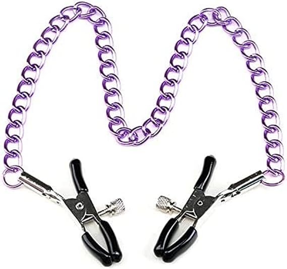 Adjustable Metal Nipple Clamps Non-Piercing Adjustable Metal Nipple Clamps On Nipple Rings Decorative Clip for Clothing Accessories On Nipple Rings Decorative Purple