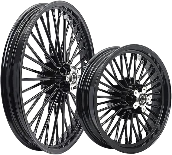 TOFR 19x2.5 16x3.5 Fat Spoke Wheels Black For Harley Sportster XL883N 10-22