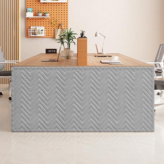 Desk Skirt for Office No Drill Under Desk Privacy Panel Thickened Cotton Self-Adhesive Modesty Curtain Warm and Windproof for Home Office or Standing Workstation