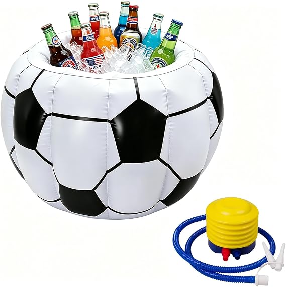Soccer Party Decorations Inflatable Cooler,Holder Football Party Decorations Party Cooler Blow Up,Reusable Beverage for Beach, Birthday Garden Lawn