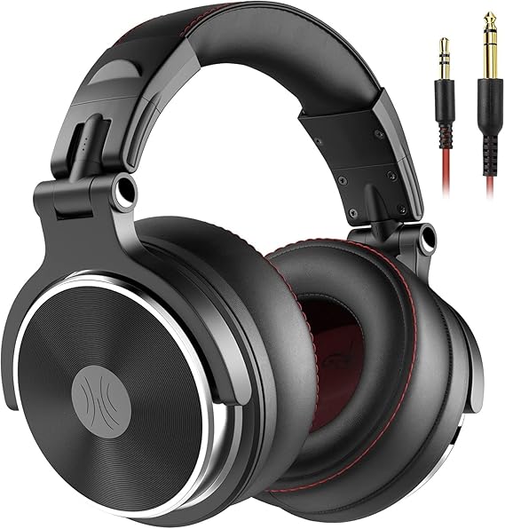 OneOdio Pro50 Hi-Res Headphones Wired 50mm Drivers Professional Monitoring Headphones For DJ Use Sealed Type For Studio/Instrument Practice/Mixing/TV Viewing/Movie Watching Black