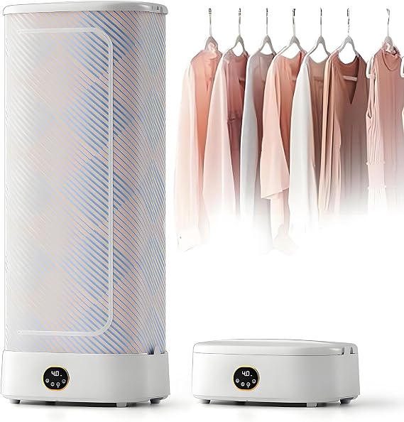 Portable Clothes Dryer, 1000W Automatic Ironing and Folding Machine with Remote Control, 360° Hot Air Circulation, Touch Screen Display, Smart Timing for Efficient Drying