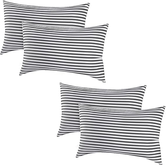 EIUE Bed Pillows for Sleeping 4 Pack,Pillows for Side and Back Sleepers,Super Soft Down Alternative Microfiber Filled Pillows (Blackish Green, Queen (Pack of 4))