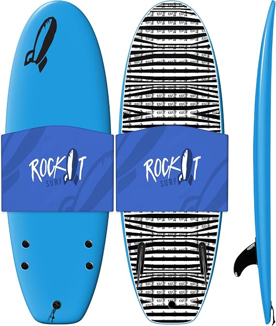 Rock-It 4'10" CHUB Soft Top Surfboard - Kids & Mini, Easy to Paddle & Maneuverable for Beginners