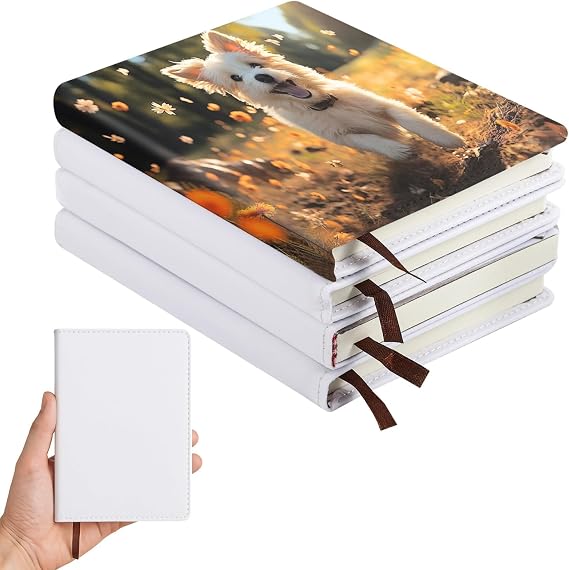 4 PCS Sublimation Notebooks Blank, Sublimation Journal Blank Notebooks, DIY Small Notebook Notepads, A6-200 Pages Customizable Hardcover Blank Notebooks for School Office Supplies