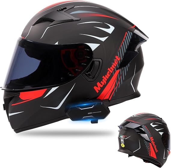 Modular Bluetooth Motorcycle Helmet Full Face Intercom System for Adults