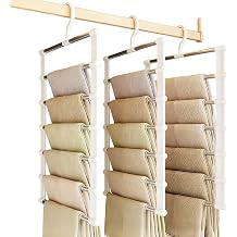 3 Pack Trouser Hangers, Non-Slip Hangers for Clothes Space Savers, Trouser Space Saving Hangers, Scarf Hanger for Clothes, Jeans, Trousers, Tie, Scarf and Towel