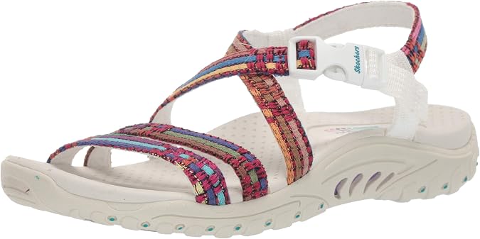 Skechers Women's Reggae-Sew Me-Boho Woven Strappy Slingback Sandal