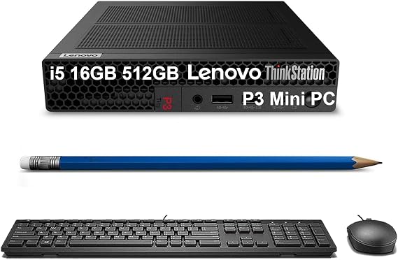 Lenovo ThinkStation P3 Tiny, Intel i5-14500 vPro, 16GB DDR5, 512GB SSD | Alternative to ThinkCentre M70q M90q, Compact Mini Workstation Desktop, Business PC, for Creative, Engineering, Win 11 Pro