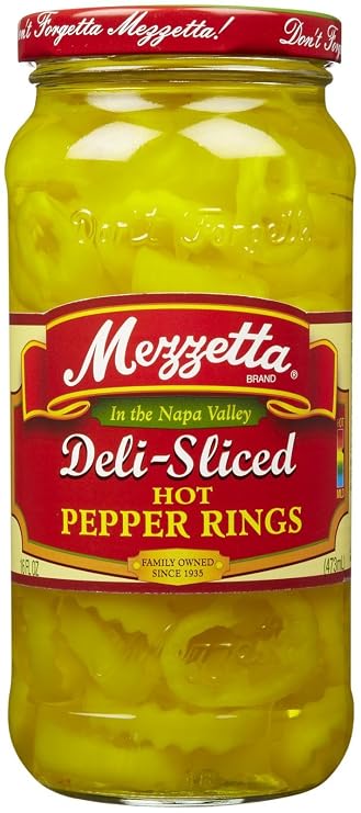Mezzetta Deli-Sliced Hot Pepper Rings, 16 oz