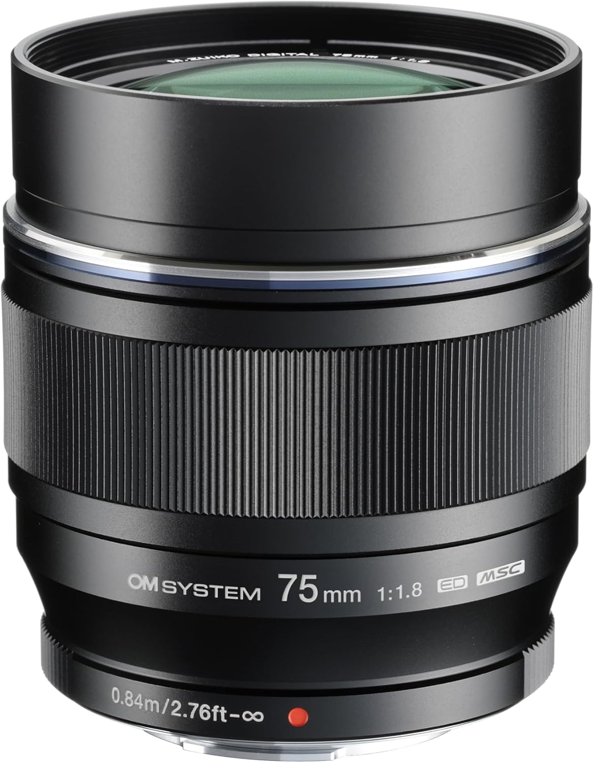 OM SYSTEM M.Zuiko Digital ED 75 mm F1.8 Lens, Fast Fixed Focal Length, Suitable for All MFT Cameras Olympus OM-D & Pen Models, Panasonic G Series, Black