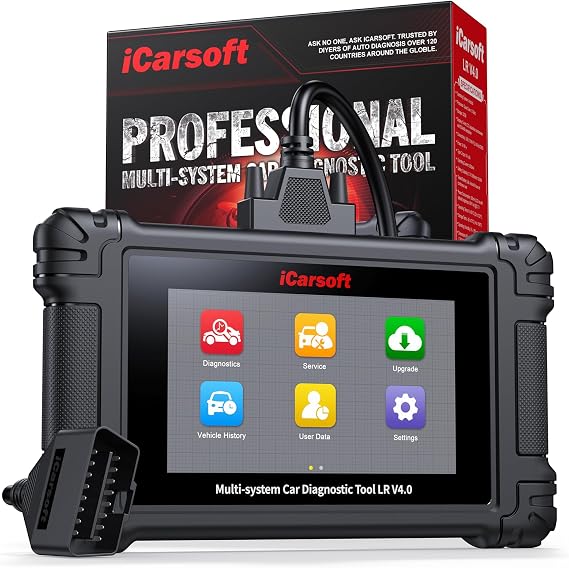 iCarsoft LR V4.0 Bidirectional Diagnostic Tool for Most Land Rover and Jaguar Up to 38 Resets Services Free 2 Further Vehicle Groups Lifetime Free Update Full System Scanner Live Data AutoVIN CAN FD