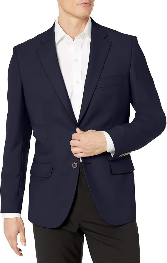 Amazon Essentials Men's Long-Sleeve Classic Button-Front Stretch Blazer