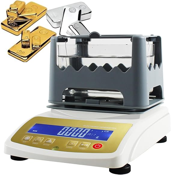 Digital Electronic Gold Purity Tester Precious Metal Authenticity Analyzer 0.01g/cm³ High Precision Density Resolution(1200K)