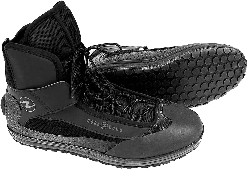 Aqualung Unisex EVO4 Dive Boot - Low-Profile Lace-Up Drysuit Compatible Scuba Overboot with High-Traction Sole