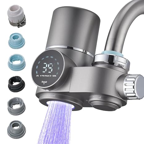 Water Filter Tap Real-Time Lifespan LED Disp UV Light Digital Filter Faucet