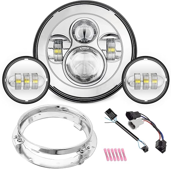 SUNPIE Compatible with H_arley Motorcycle 7 Inch Head light Fog Lights