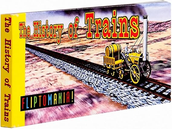 History of Trains Flipbook for Kids 6-12, Animation Flip Book for Children