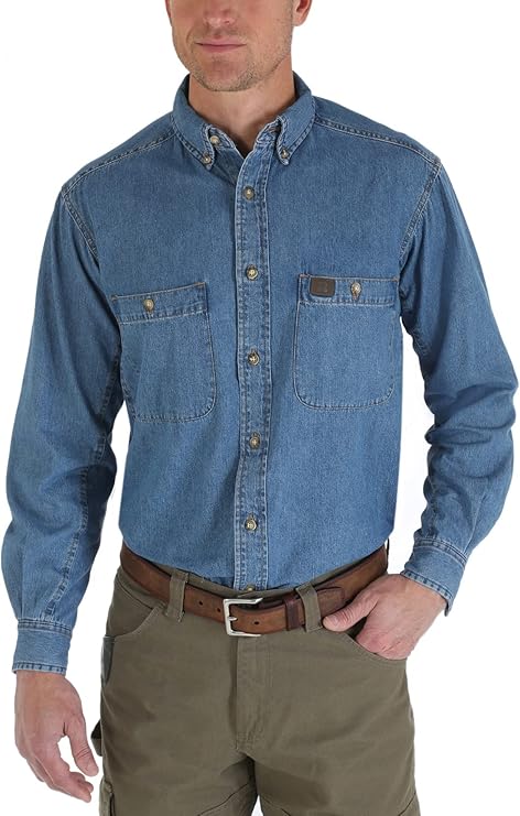 Wrangler Riggs Workwear Men's Logger Twill Long Sleeve Work Shirt