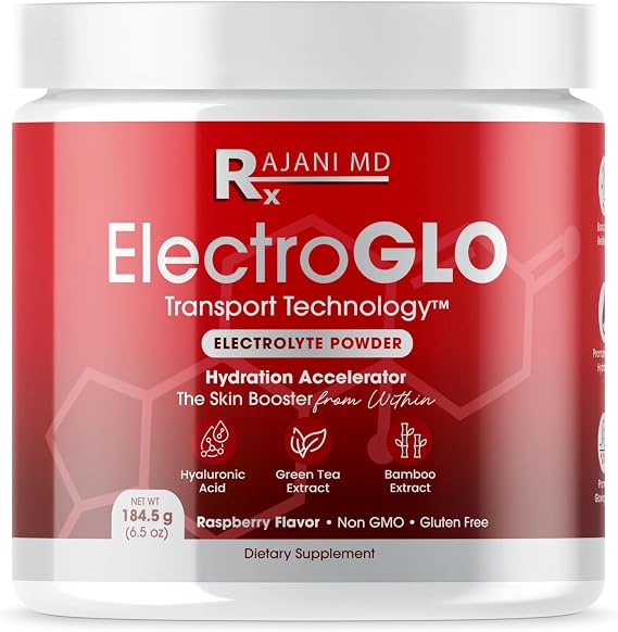 RajaniMD ElectroGLO Raspberry Flavored Electrolyte Powder