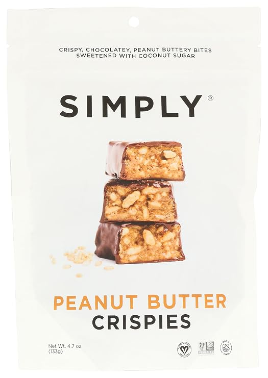 Simply Gum, Peanut Butter Crispies Dark Chocolate Bars, 4 Ounce