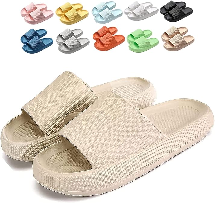 Cloudies Slides for Women, Super Comfy Soft Foam Slides, Non Slip Shower Bathroom Slides, Super Soft