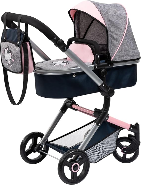 Bayer Baby Dolls Pram Neo Vario, Convertible Doll Pushchair, 52cm Dolls
