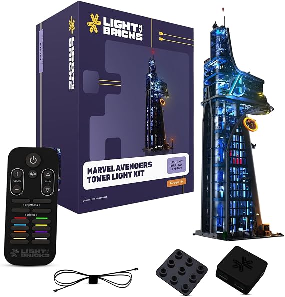 LED Light Kit for LEGO 76269 Marvel Avengers Tower with 2.0 Remote Control Pack DIY Lighting Accessories to Illuminate LEGO Avengers Display (Set Not Included)